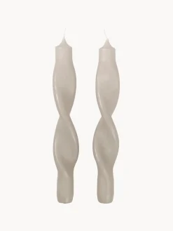 Velas Decorativas|Jarrones>Broste Copenhagen Velas cónicas Twist, 2 uds. Beige claro