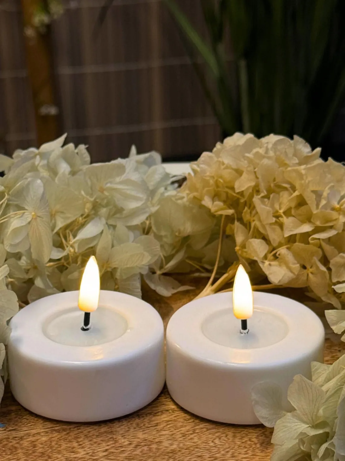 Velas Led|Velas Decorativas>Deluxe Homeart Velas de té LED artesanales Real Flame, 4 uds. Blanco