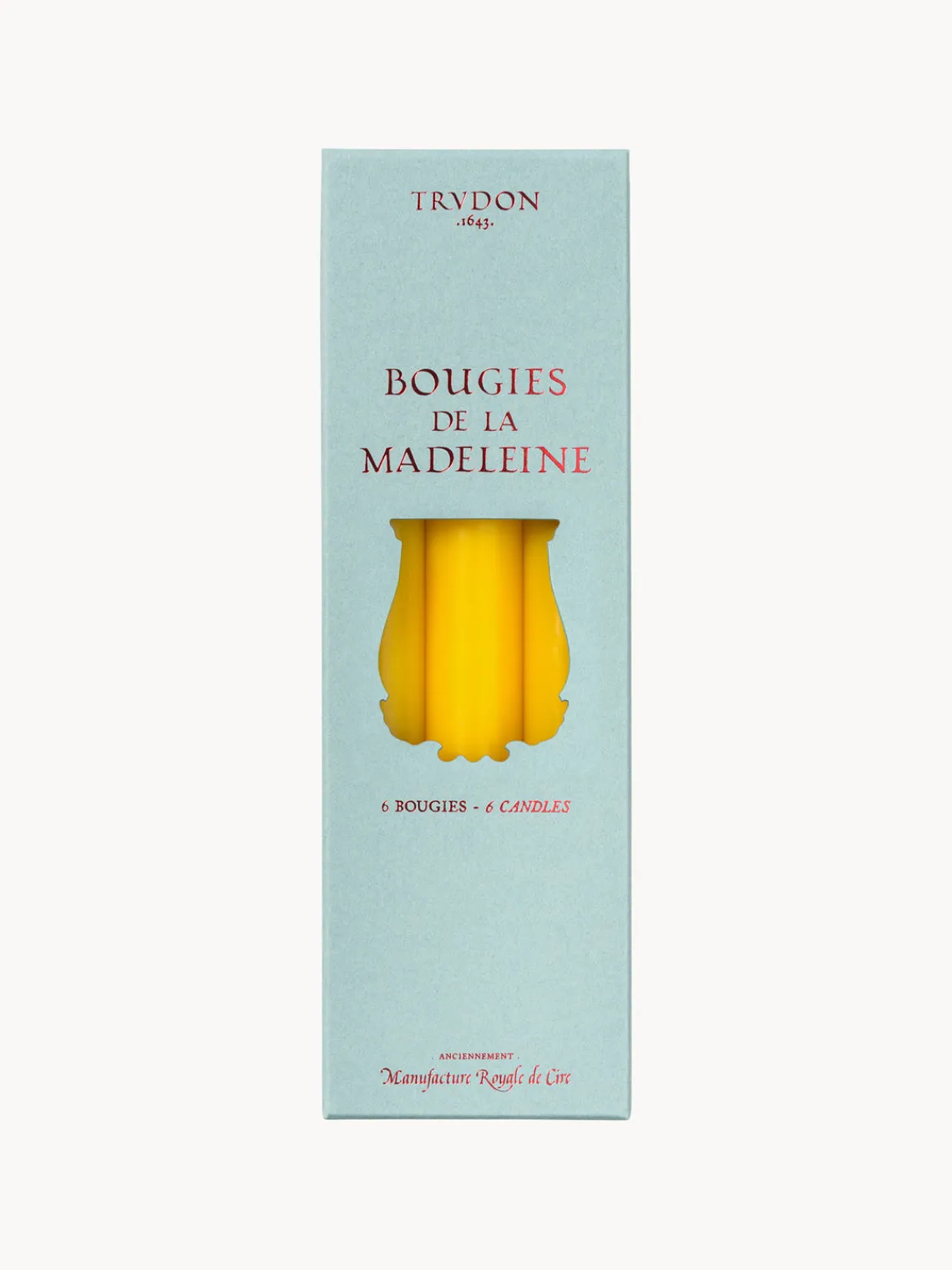 Velas Decorativas|Jarrones>Trudon Velas para cena artesanales Madeleine, 6 uds. Amarillo sol