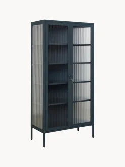 Vitrinas|Vitrinas>Mustard Made Vitrina de metal con cristal acanalado The Collector Gris antracita