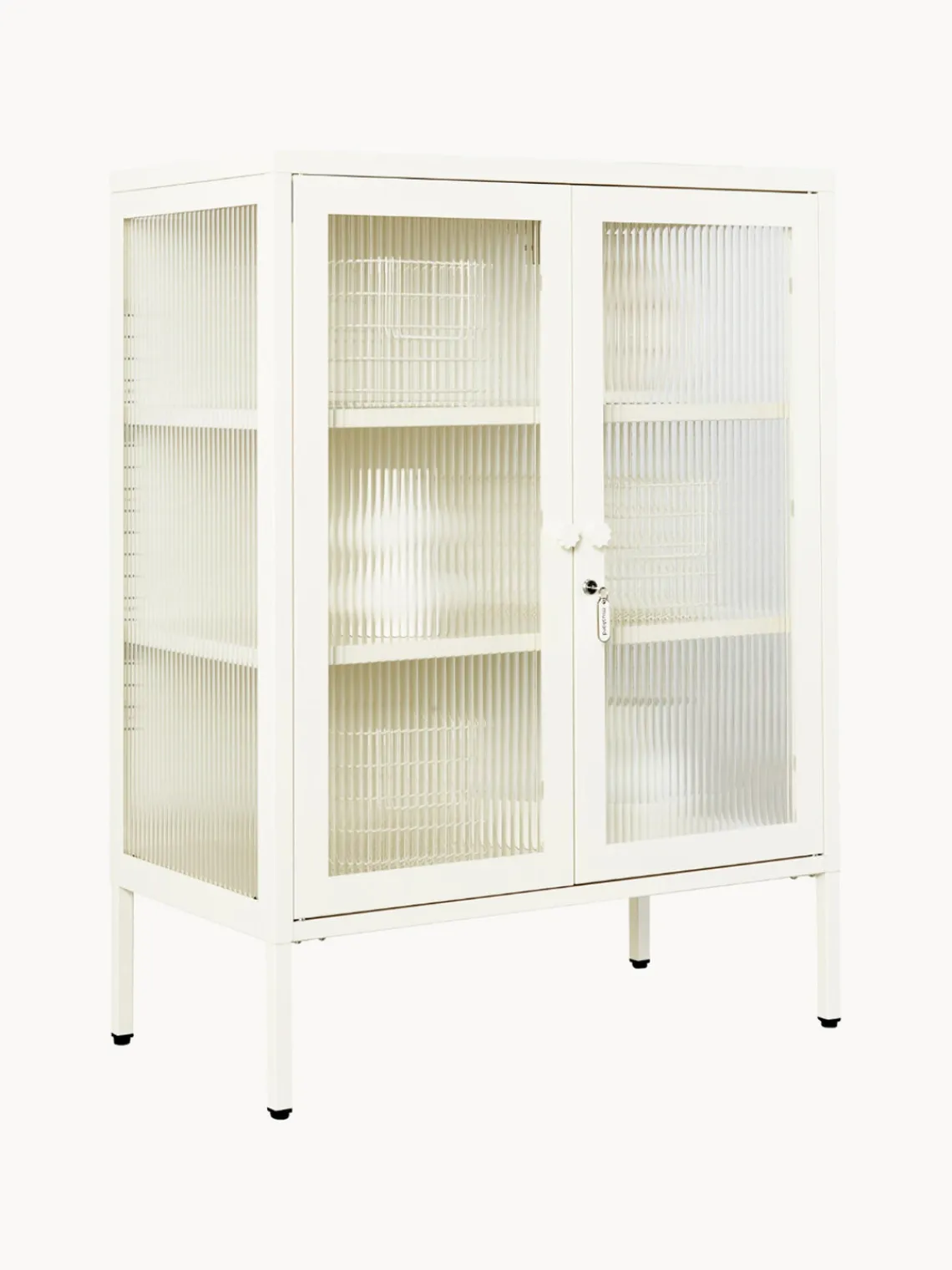 Vitrinas|Vitrinas>Mustard Made Vitrina de metal con cristal acanalado The Mixer Blanco Off White