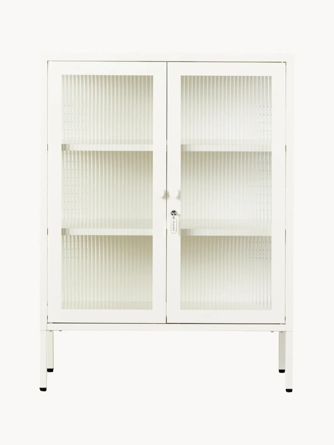 Vitrinas|Vitrinas>Mustard Made Vitrina de metal con cristal acanalado The Mixer Blanco Off White