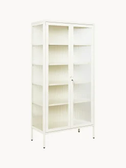 Vitrinas|Vitrinas>Mustard Made Vitrina de metal con cristal acanalado The Collector Blanco Off White