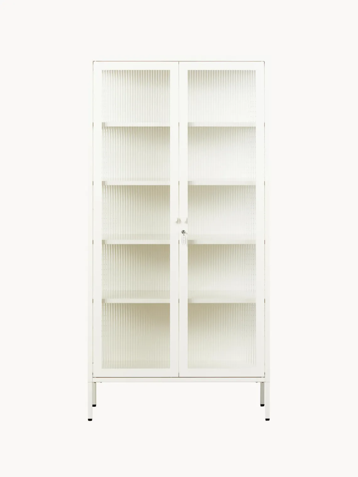 Vitrinas|Vitrinas>Mustard Made Vitrina de metal con cristal acanalado The Collector Blanco Off White