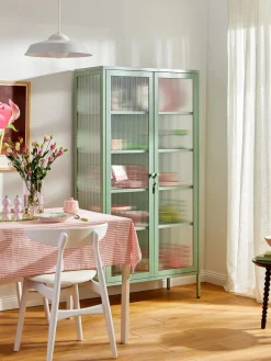 Outlet Vitrina de metal con cristal acanalado The Collector Vitrinas|Vitrinas