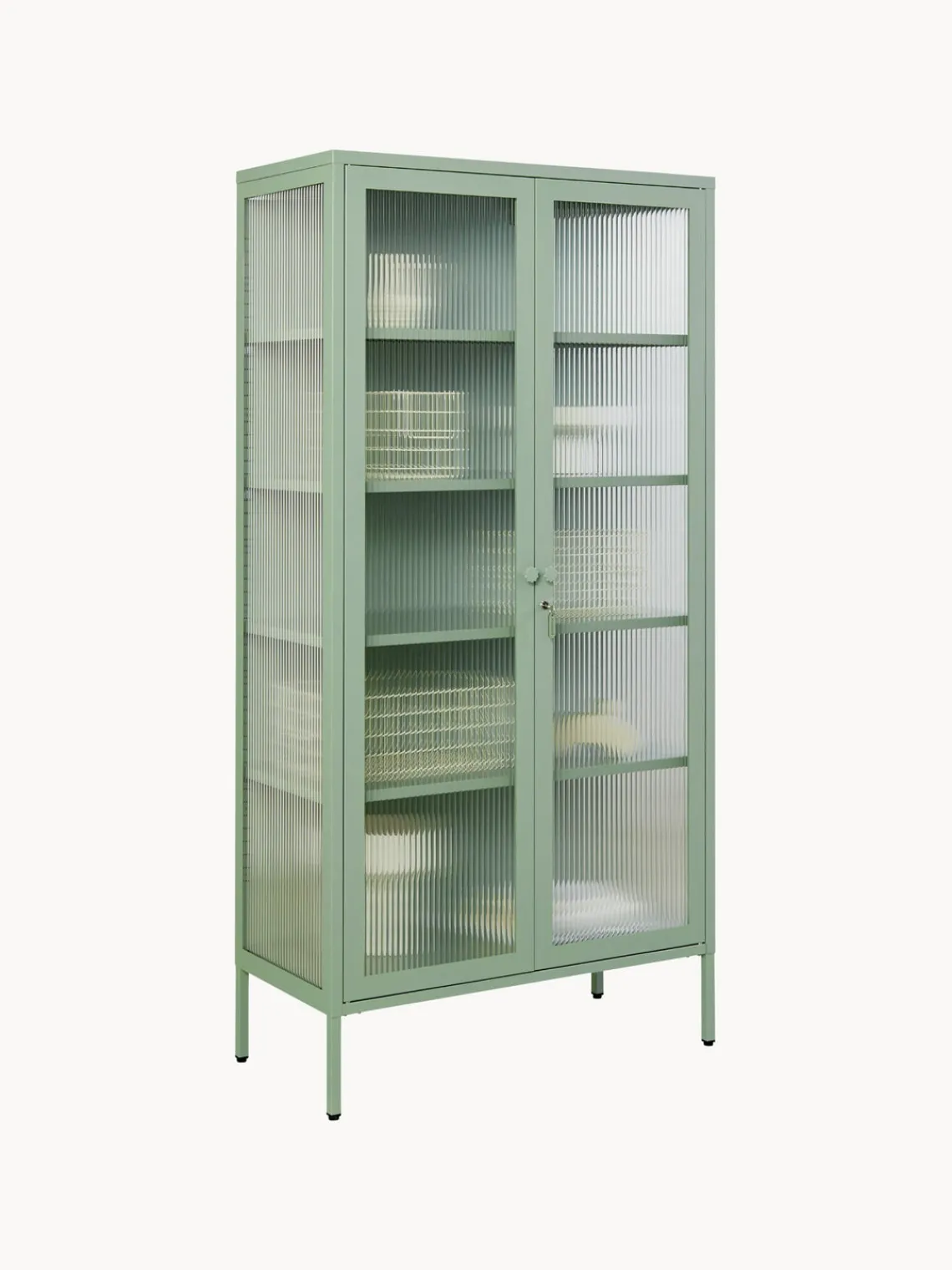 Outlet Vitrina de metal con cristal acanalado The Collector Vitrinas|Vitrinas