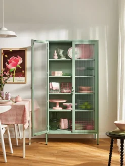 Outlet Vitrina de metal con cristal acanalado The Collector Vitrinas|Vitrinas