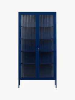 Vitrinas|Vitrinas></noscript>Mustard Made Vitrina de metal con cristal acanalado The Collector Azul oscuro