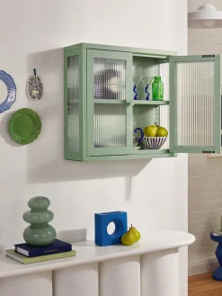 Estanterías De Pared|Vitrinas></noscript>Mustard Made Vitrina de pared The Kit Transparente, verde menta