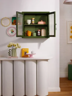 Estanterías De Pared|Vitrinas></noscript>Mustard Made Vitrina de pared The Kit Transparente, verde oscuro