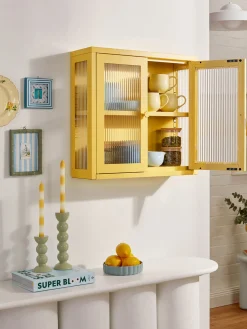 Estanterías De Pared|Vitrinas></noscript>Mustard Made Vitrina de pared The Kit Transparente, amarillo claro