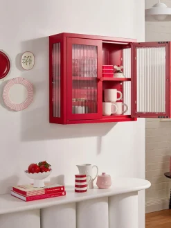 Estanterías De Pared|Vitrinas></noscript>Mustard Made Vitrina de pared The Kit Transparente, rojo
