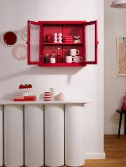 Estanterías De Pared|Vitrinas></noscript>Mustard Made Vitrina de pared The Kit Transparente, rojo