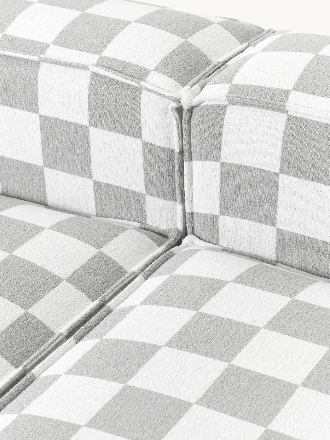 Sofás>Westwing Collection Westwing | Crosby Studios, sofá modular con reposabrazos anchos Lennon (3 plazas) Tejido gris claro, blanco