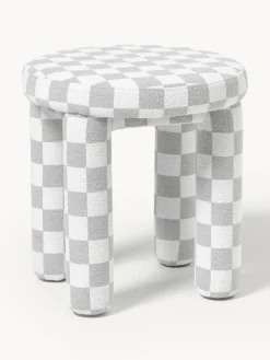 Pufs Y Otomanos|Pufs Y Otomanos>Westwing Collection Westwing | Crosby Studios, taburete tapizado Tabouret Blanco, gris claro