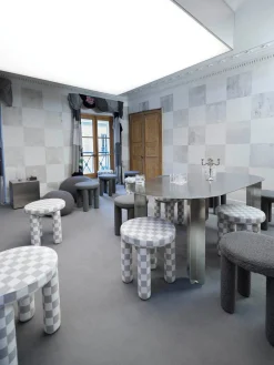 Pufs Y Otomanos|Pufs Y Otomanos>Westwing Collection Westwing | Crosby Studios, taburete tapizado Tabouret Blanco, gris claro