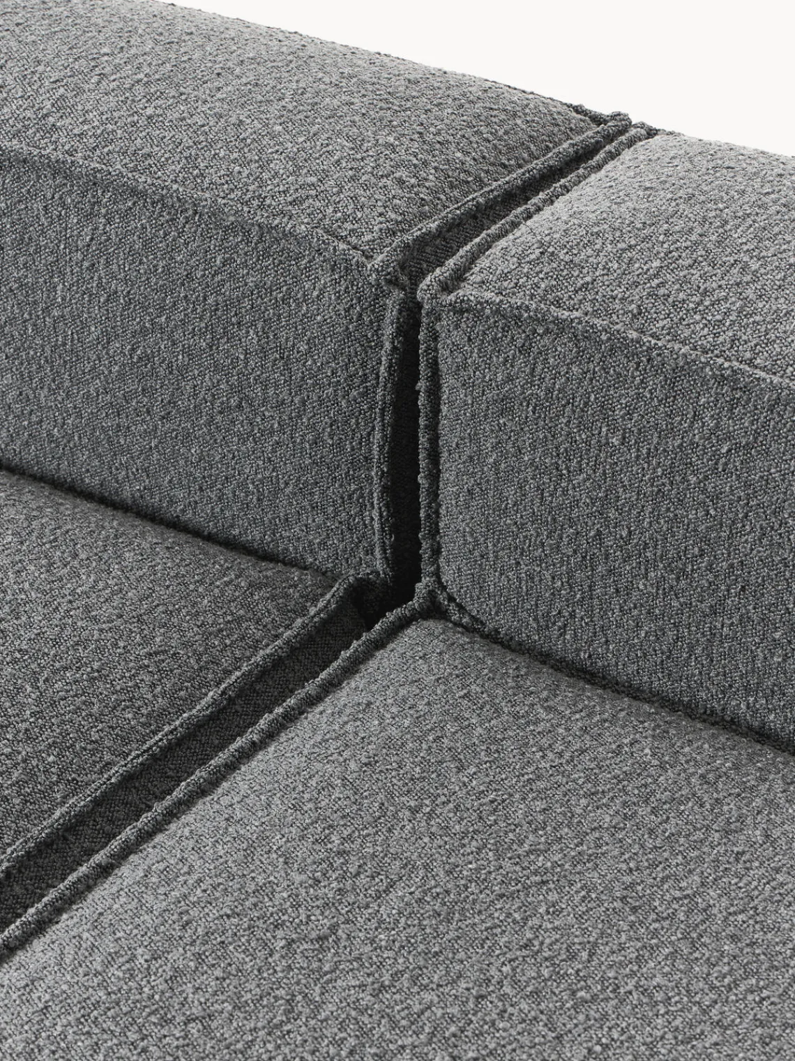 Butacas|Sillones>Westwing Collection Westwing | Crosby Studios, sillón en tejido bouclé con reposabrazos anchos Lennon Bouclé gris antracita