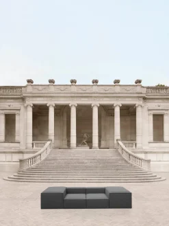 Sofás>Westwing Collection Westwing | Crosby Studios, sofá modular en tejido bouclé con reposabrazos anchos Lennon (3 plazas) Bouclé gris antracita