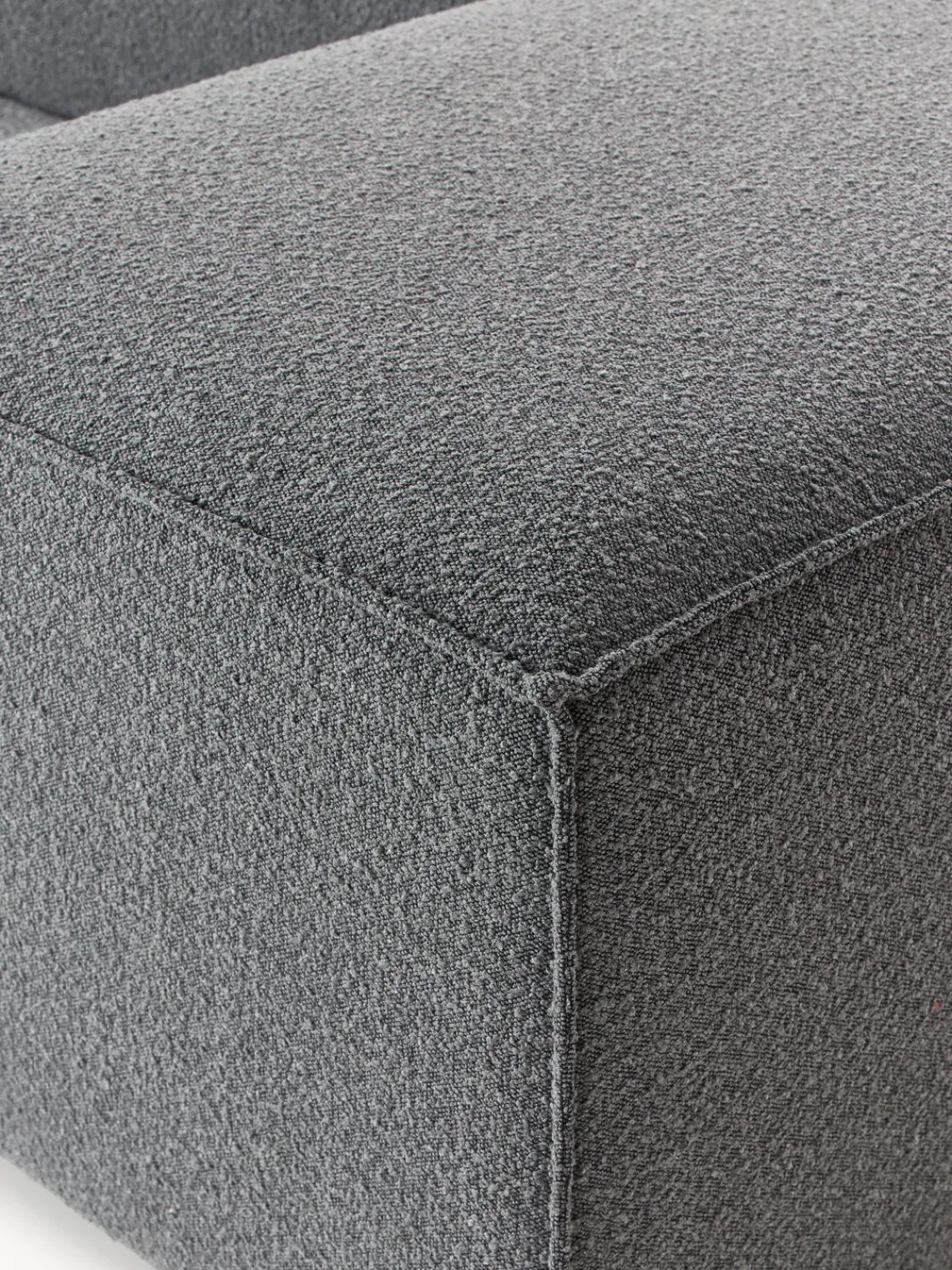 Sofás>Westwing Collection Westwing | Crosby Studios, sofá modular en tejido bouclé con reposabrazos anchos Lennon (3 plazas) Bouclé gris antracita