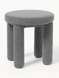 Pufs Y Otomanos|Pufs Y Otomanos>Westwing Collection Westwing | Crosby Studios, taburete tapizado en tejido bouclé Azul