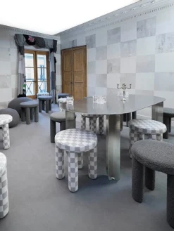 Pufs Y Otomanos|Pufs Y Otomanos>Westwing Collection Westwing | Crosby Studios, taburete tapizado en tejido bouclé Azul