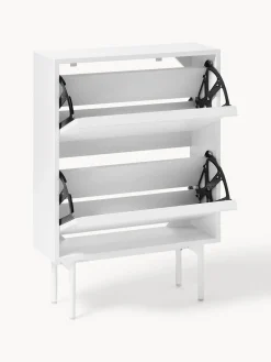 Zapateros|Zapateros></noscript>Westwing Collection Zapatero de madera con compartimentos plegables Elona Blanco mate