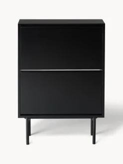 Zapateros|Zapateros>Westwing Collection Zapatero de madera con compartimentos plegables Elona Negro mate