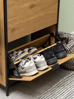 Best Zapatero de madera con compartimentos plegables Seaford Zapateros|Zapateros