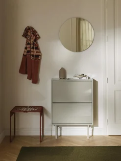 Zapateros|Zapateros>Westwing Collection Zapatero de madera con compartimentos plegables Elona Beige claro brillante