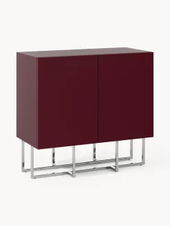 Zapateros|Zapateros>Westwing Collection Zapatero de madera Joe Rojo vino, plateado