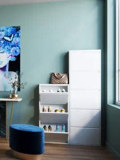 Zapateros|Zapateros>Kare Design Zapatero de pared Caruso, puertas abatibles Blanco