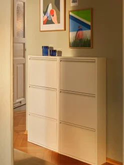 Zapateros|Zapateros>Kare Design Zapatero de pared Caruso, puertas abatibles Blanco