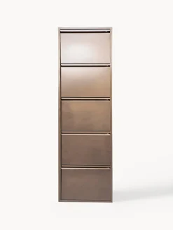 Zapateros|Zapateros>Kare Design Zapatero de pared Caruso, puertas abatibles Dorado con efecto envejecido