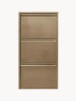 Zapateros|Zapateros>Kare Design Zapatero de pared Caruso, puertas abatibles Dorado con efecto envejecido