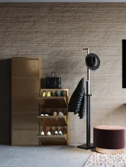 Zapateros|Zapateros>Kare Design Zapatero de pared Caruso, puertas abatibles Dorado con efecto envejecido