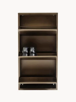 Zapateros|Zapateros></noscript>Kare Design Zapatero de pared Caruso, puertas abatibles Dorado con efecto envejecido