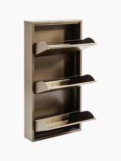 Zapateros|Zapateros></noscript>Kare Design Zapatero de pared Caruso, puertas abatibles Dorado con efecto envejecido