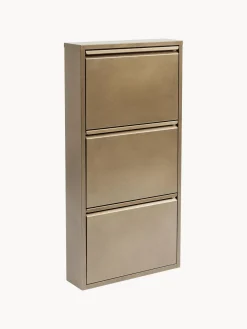 Zapateros|Zapateros></noscript>Kare Design Zapatero de pared Caruso, puertas abatibles Dorado con efecto envejecido