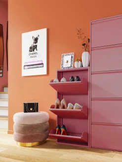 Zapateros|Zapateros>Kare Design Zapatero de pared con compartimentos plegables Caruso Rosa