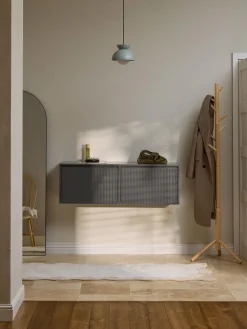 New Zapatero de pared con puertas abatibles y frente acanalado Shea Zapateros|Zapateros